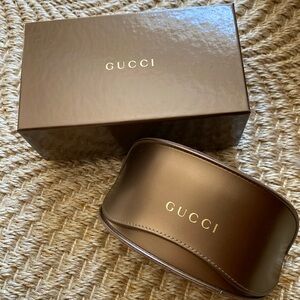Gucci leather eyeglasses case and box